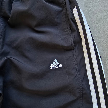 Vintage 2000's Adidas 3 Stripe Ankle Zip Black Track Pants - WMNS M