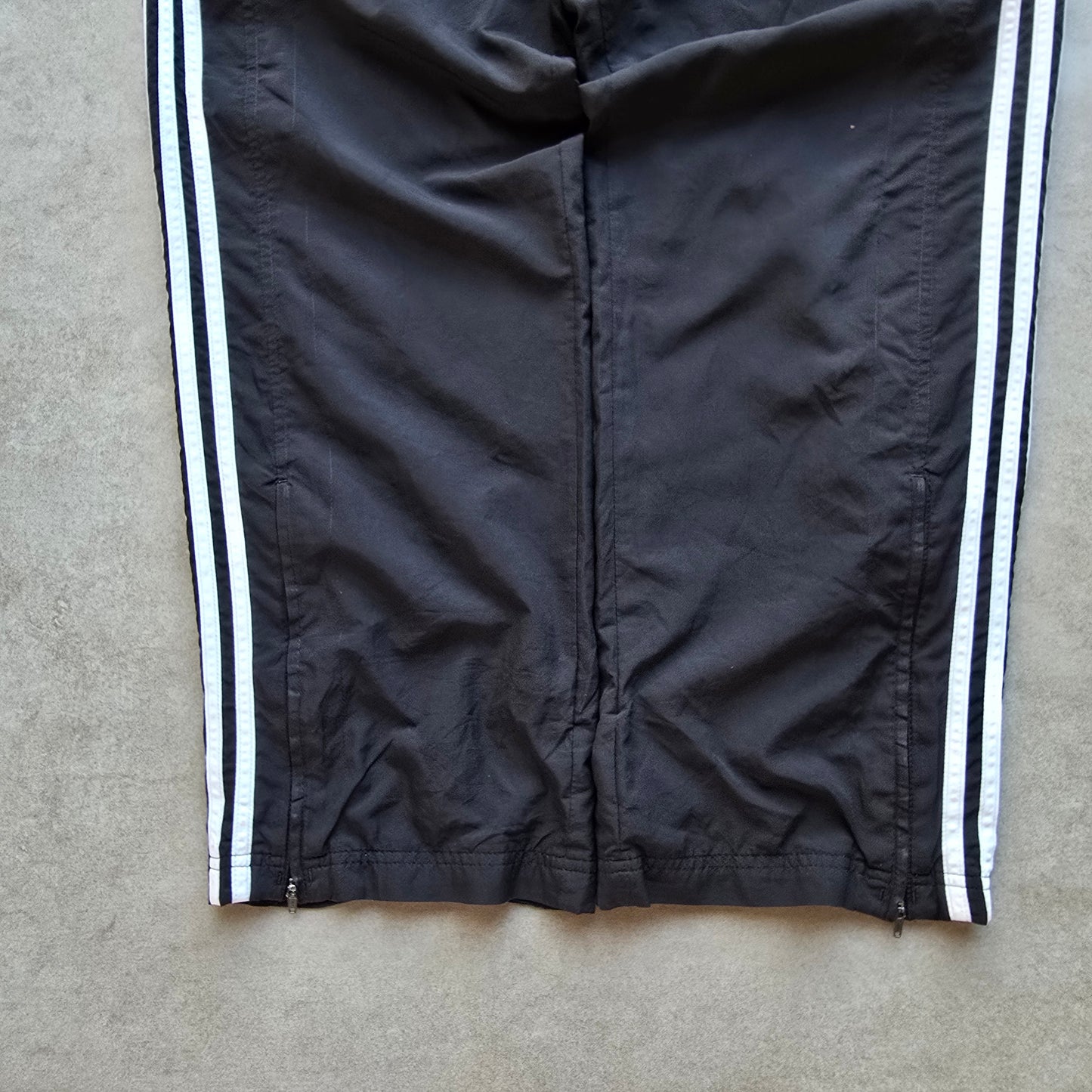 Vintage 2000's Adidas 3 Stripe Ankle Zip Black Track Pants - WMNS M