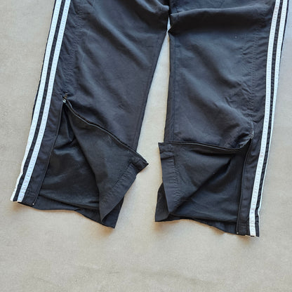 Vintage 2000's Adidas 3 Stripe Ankle Zip Black Track Pants - WMNS M