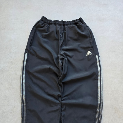 Vintage 2000's Adidas 3 Stripe Ankle Zip Black Track Pants - M