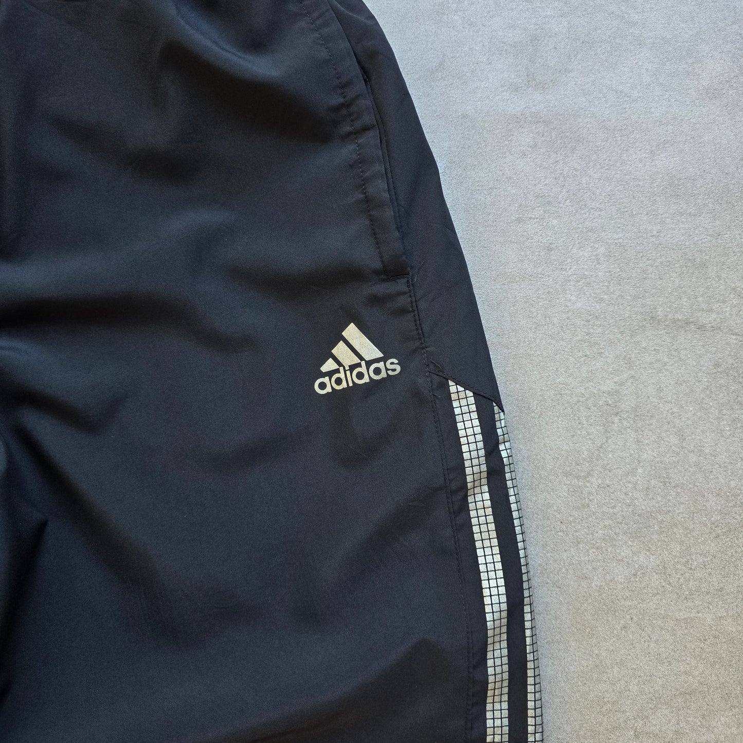 Vintage 2000's Adidas 3 Stripe Ankle Zip Black Track Pants - M