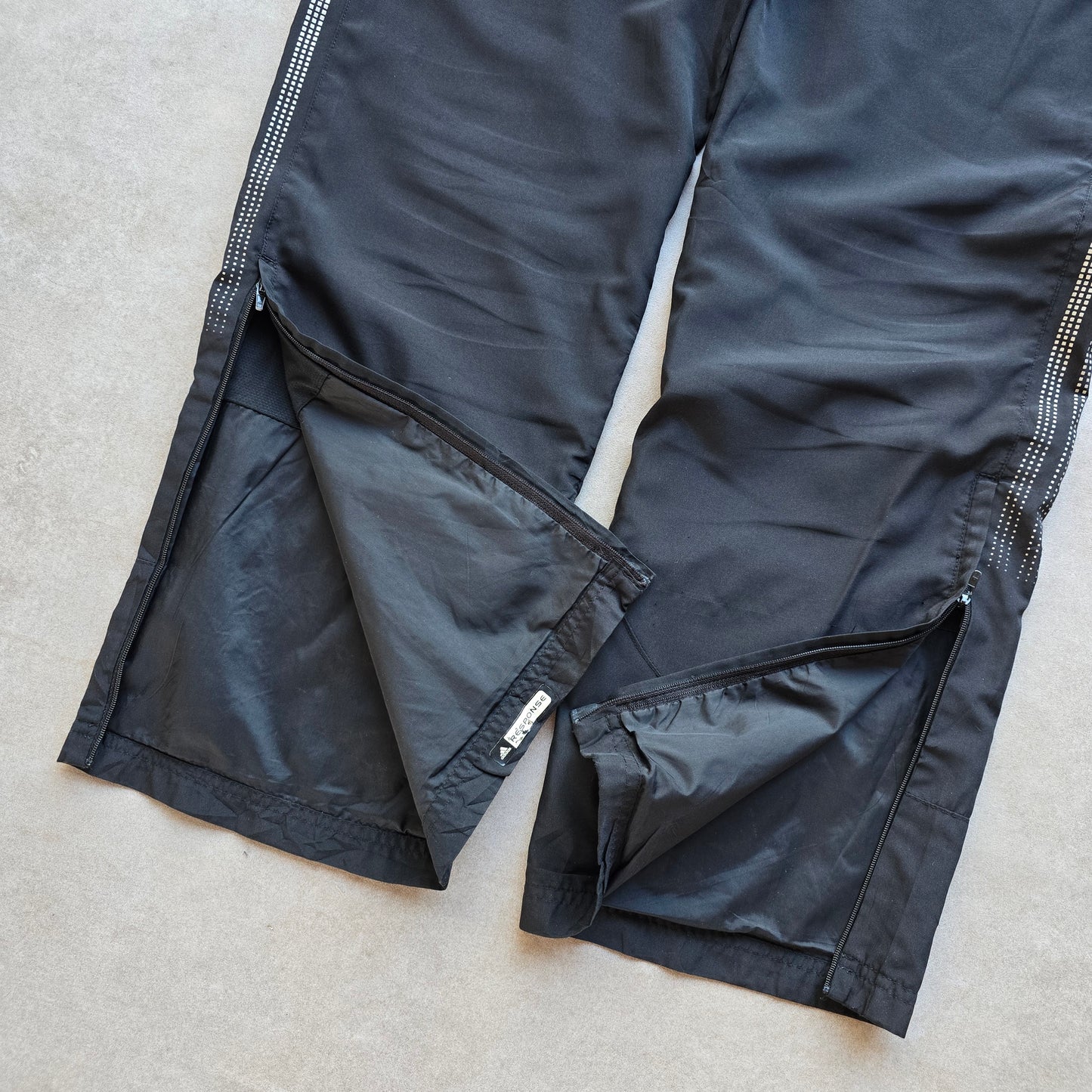 Vintage 2000's Adidas 3 Stripe Ankle Zip Black Track Pants - M