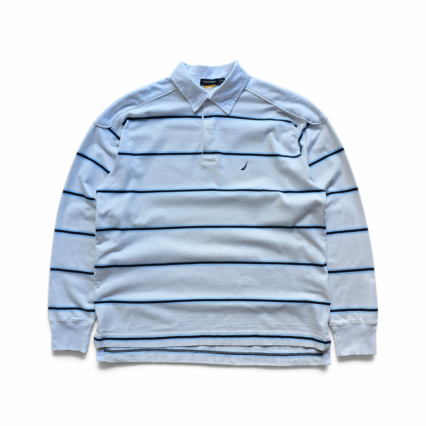 Nautica Long Sleeve Striped Polo Rugby Shirt - XXL
