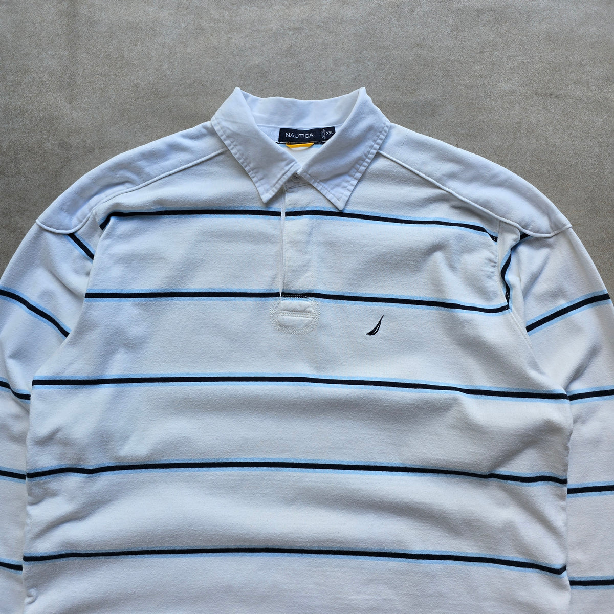 Nautica Long Sleeve Striped Polo Rugby Shirt - XXL
