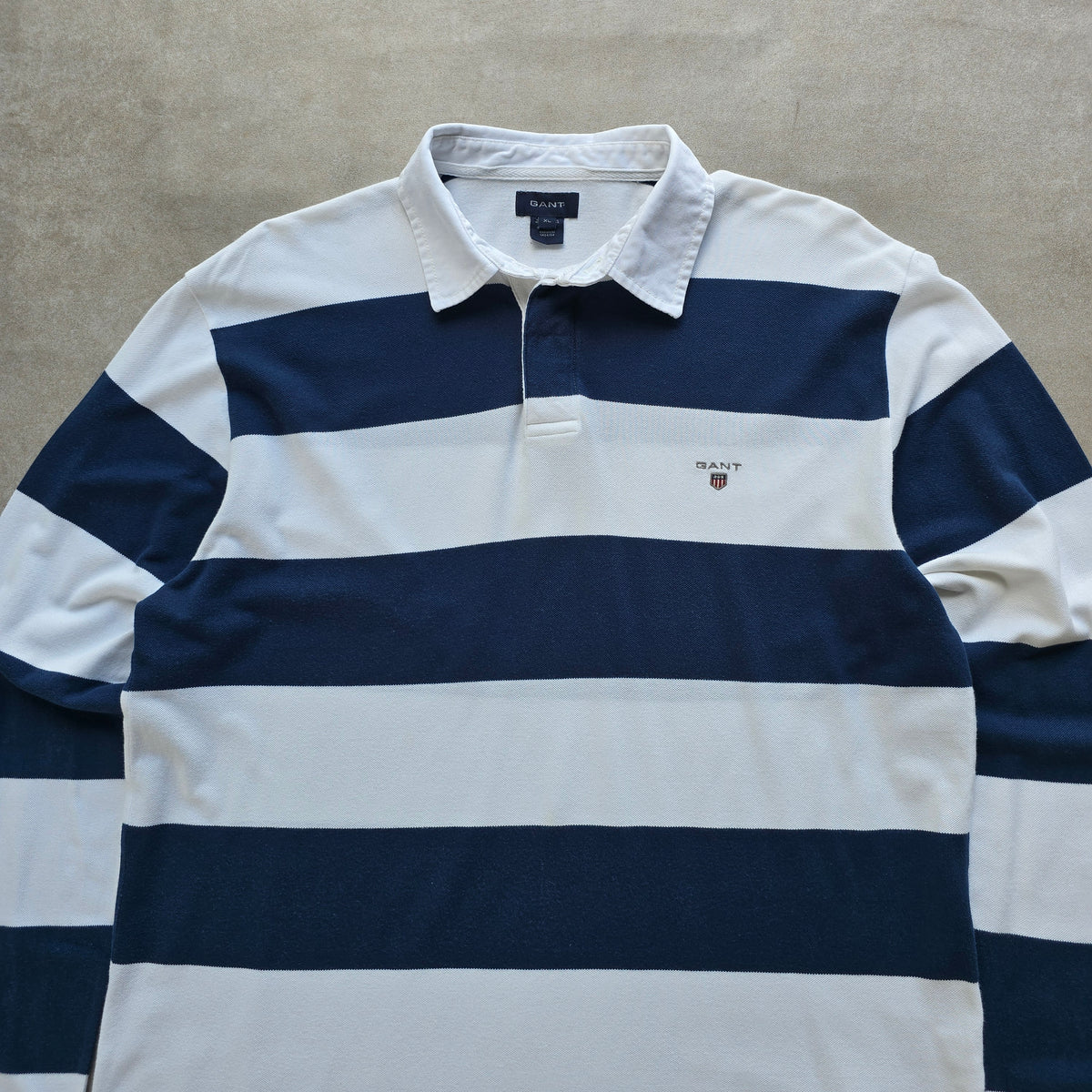 Gant Striped Long Sleeve Polo Shirt - XL