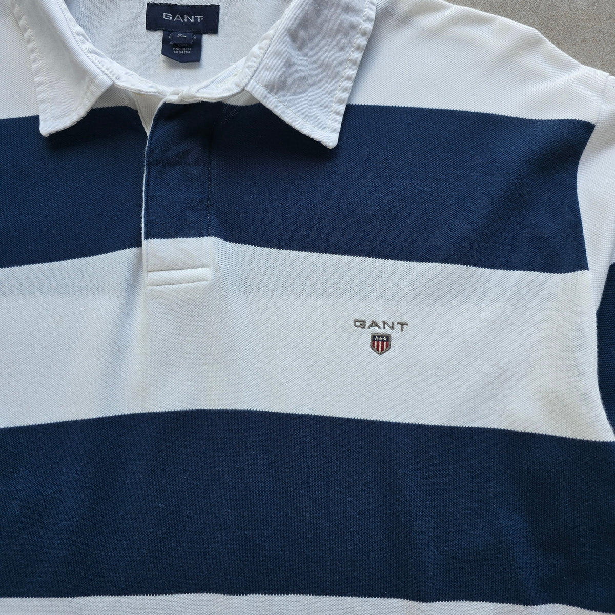 Gant Striped Long Sleeve Polo Shirt - XL