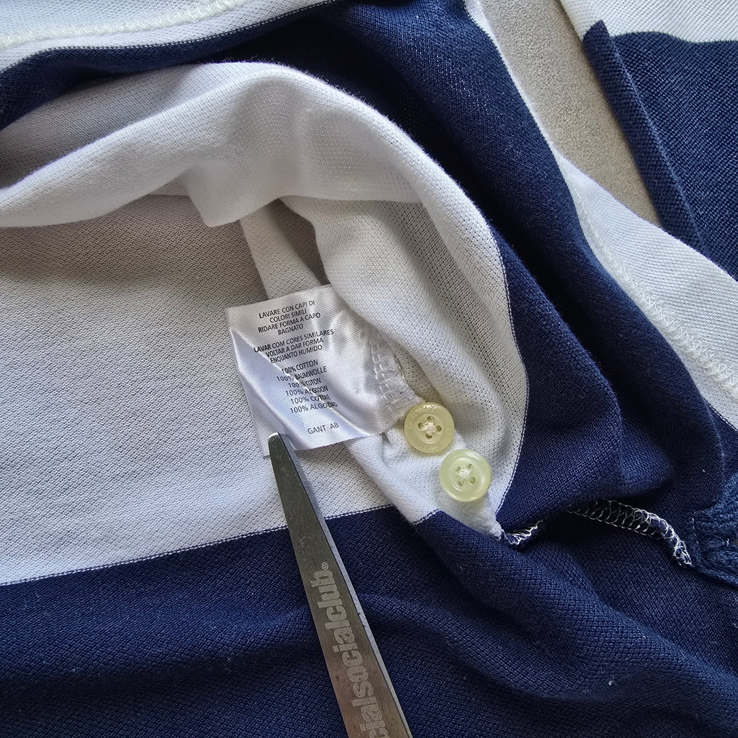 Gant Striped Long Sleeve Polo Shirt - XL