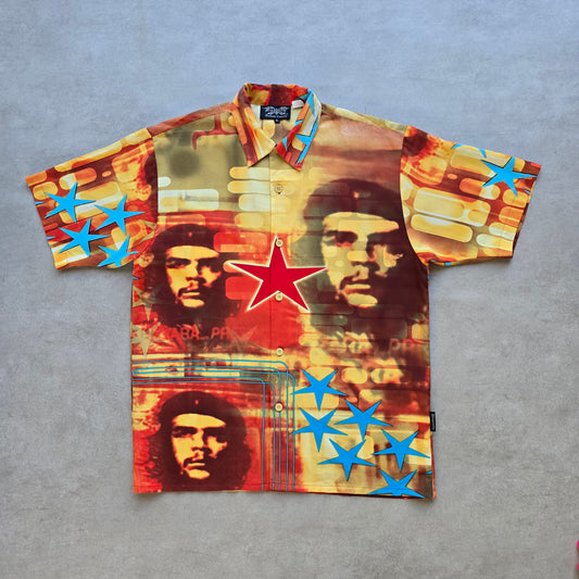 Vintage 90's Dragonfly Che Guevara AOP Short Sleeve Button Up Shirt - XL