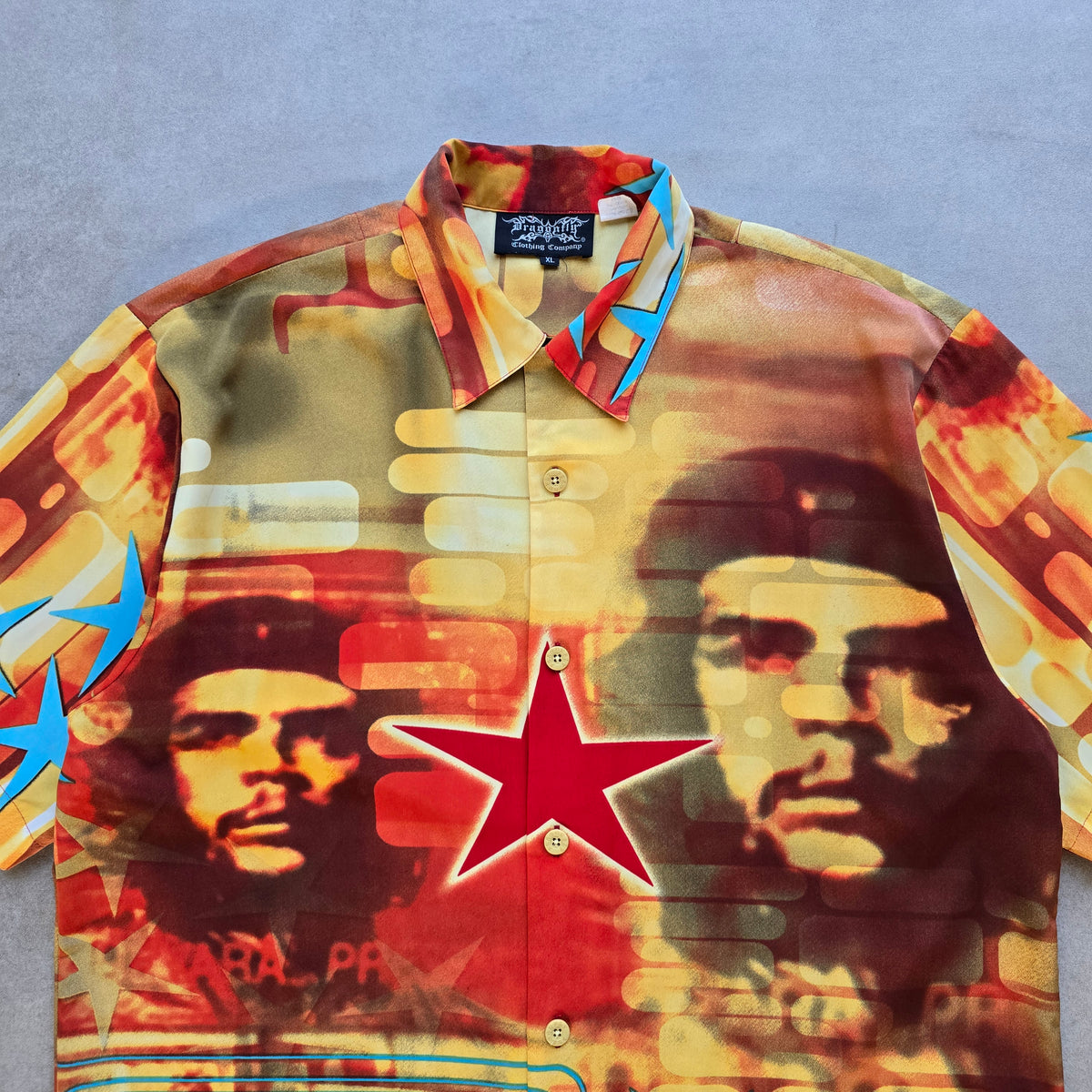 Vintage 90's Dragonfly Che Guevara AOP Short Sleeve Button Up Shirt - XL