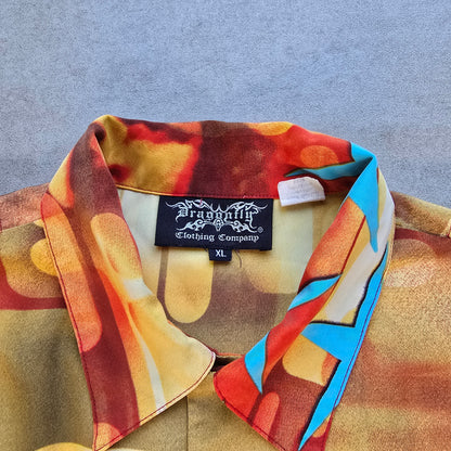 Vintage 90's Dragonfly Che Guevara AOP Short Sleeve Button Up Shirt - XL