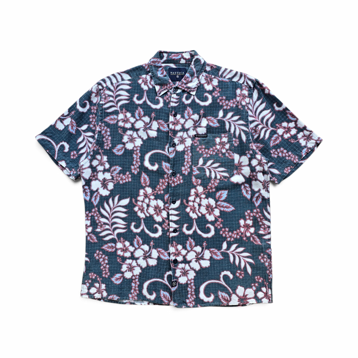 Vintage 90's Nautica Jeans Company Hawaiian Button Up Shirt - M