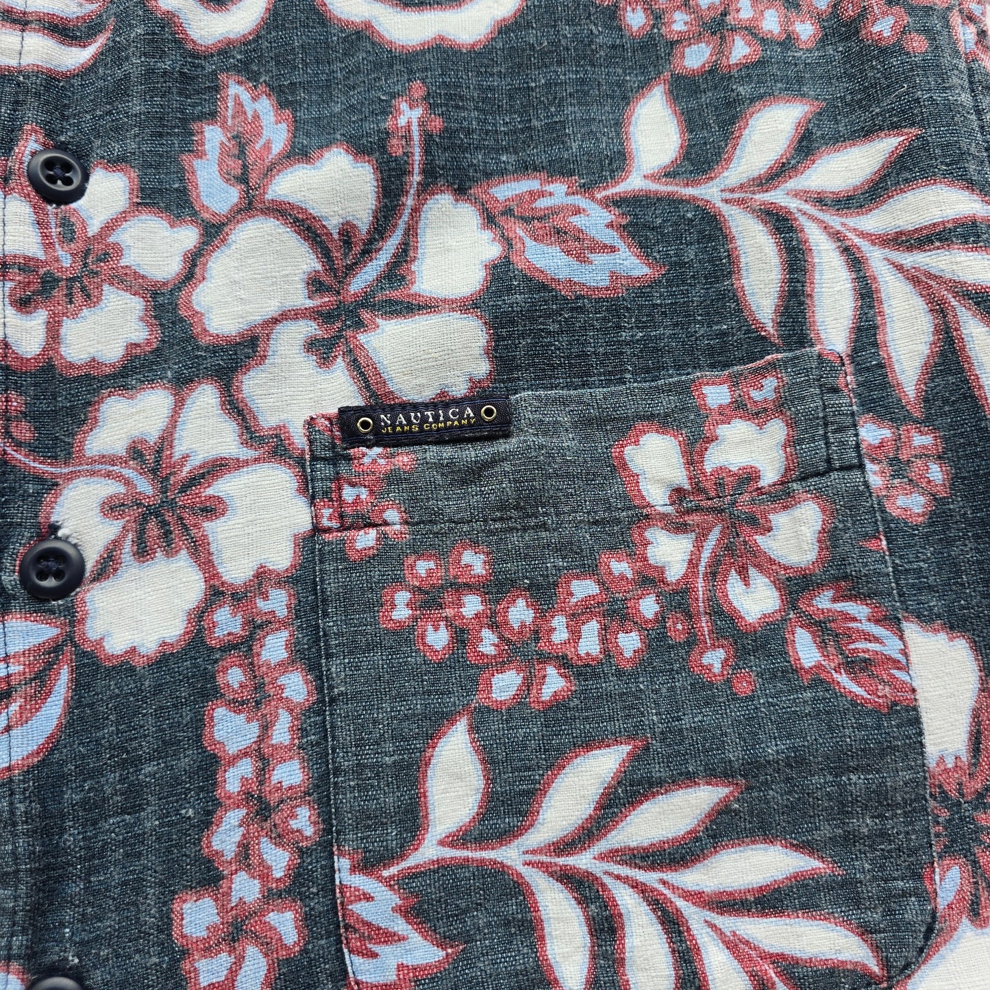 Vintage 90's Nautica Jeans Company Hawaiian Button Up Shirt - M