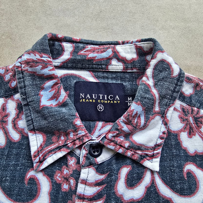 Vintage 90's Nautica Jeans Company Hawaiian Button Up Shirt - M