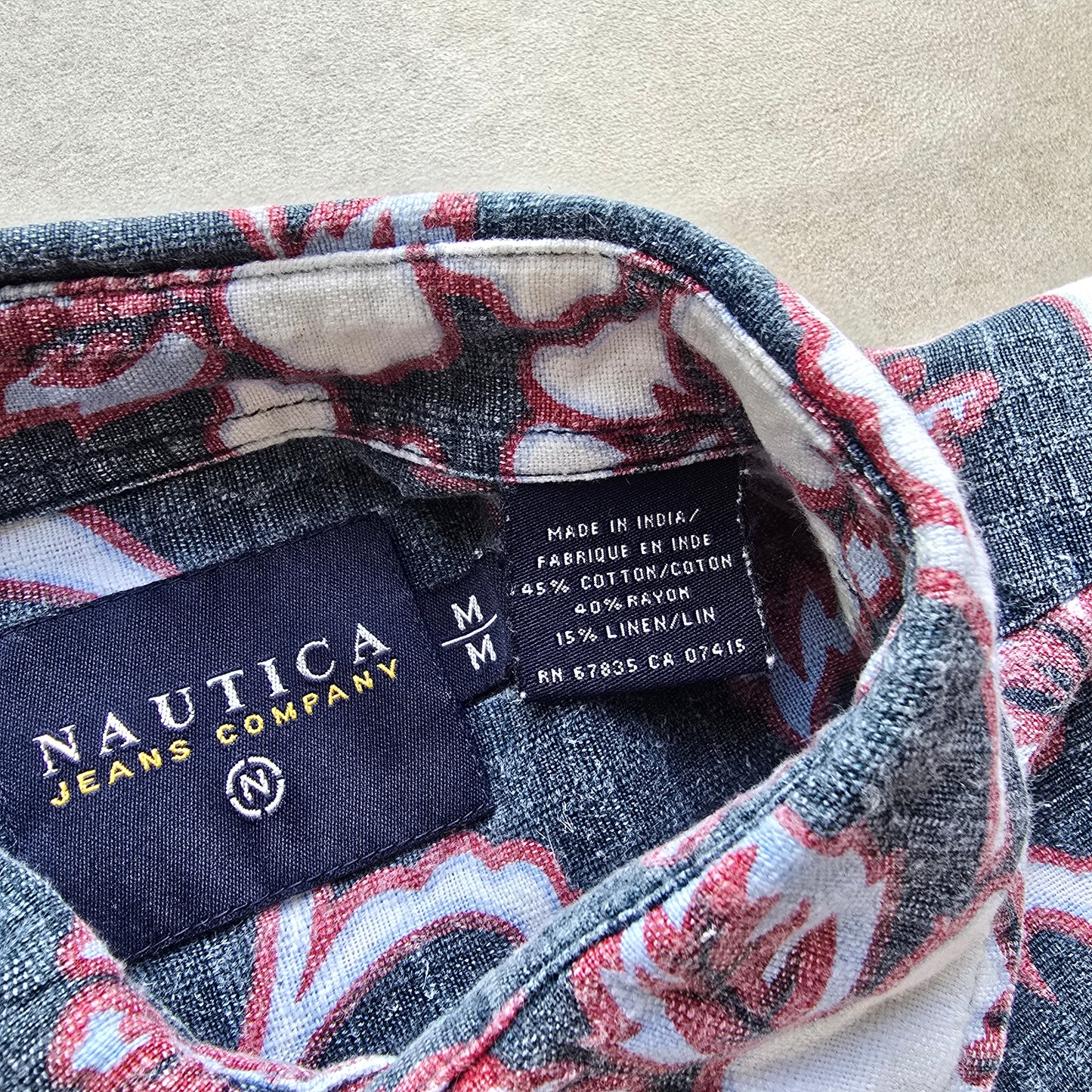 Vintage 90's Nautica Jeans Company Hawaiian Button Up Shirt - M