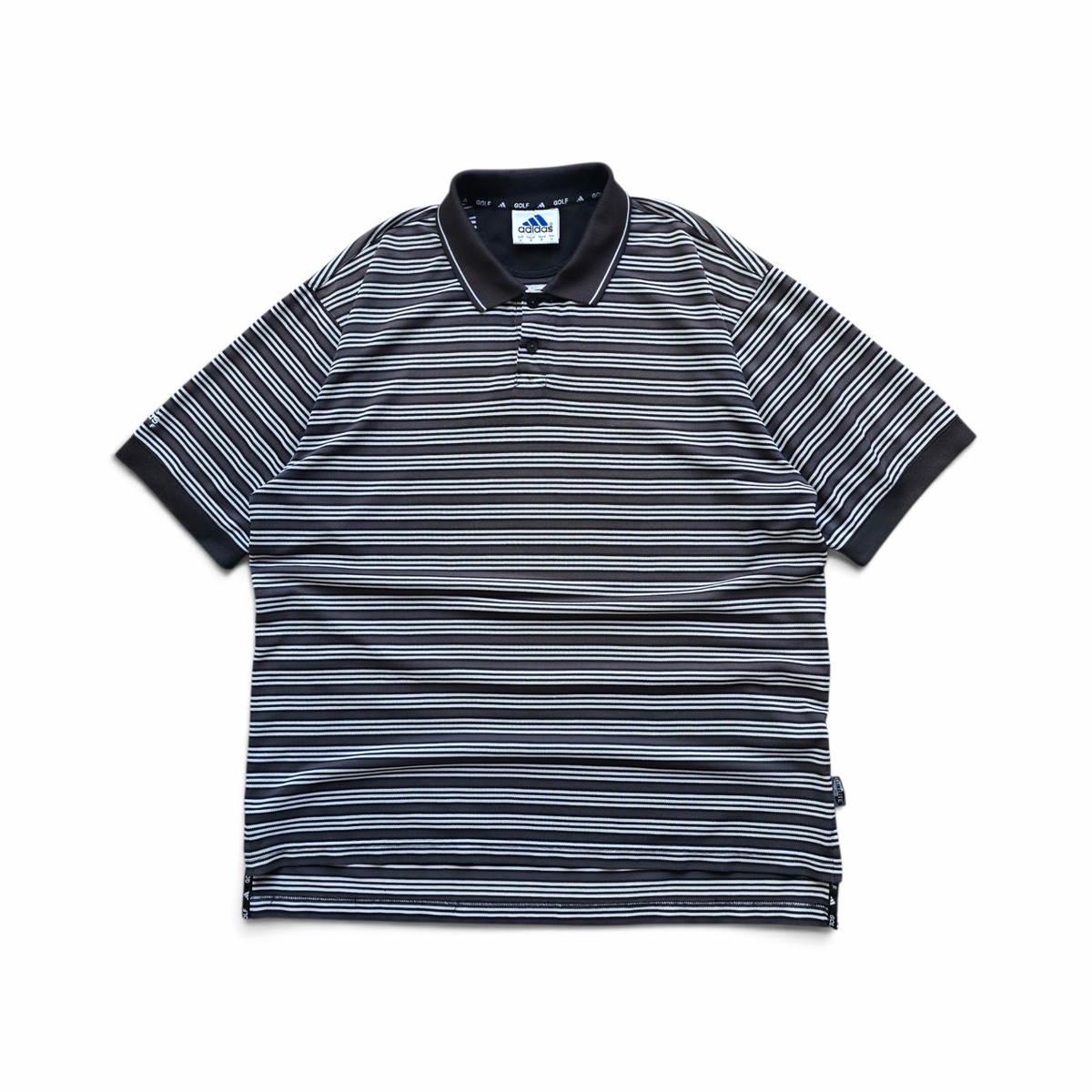 Vintage 90's Adidas Golf Striped Polo Shirt - L