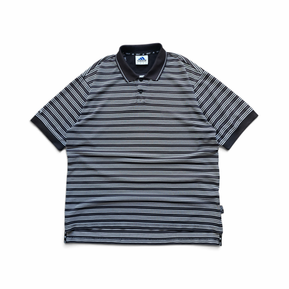 Vintage 90's Adidas Golf Striped Polo Shirt - L