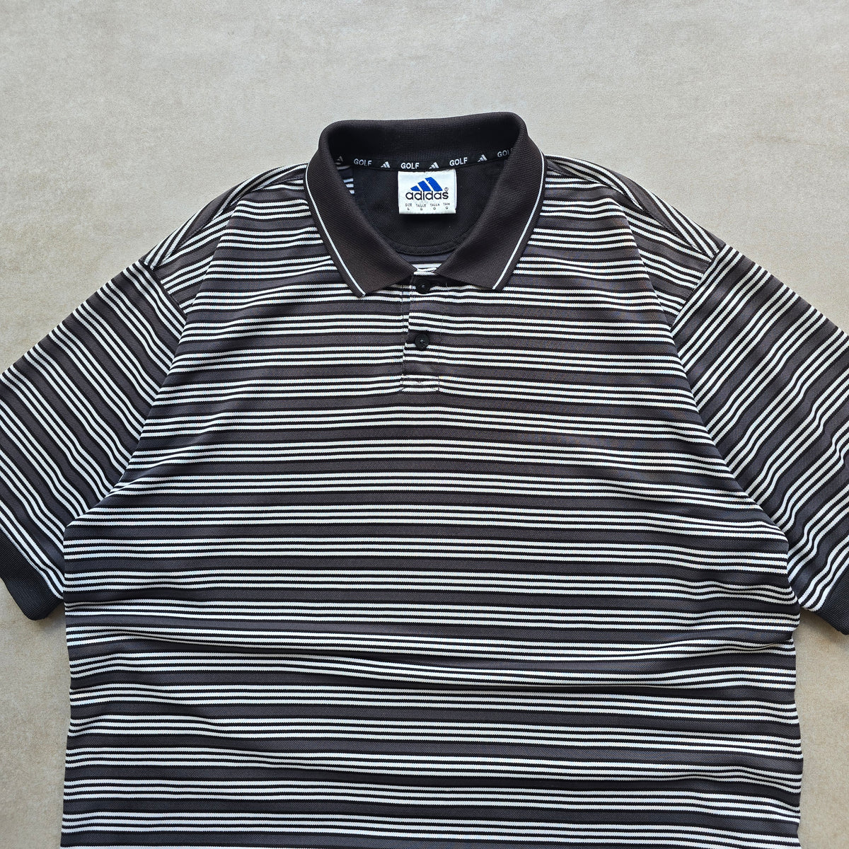 Vintage 90's Adidas Golf Striped Polo Shirt - L