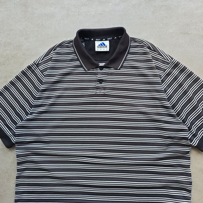 Vintage 90's Adidas Golf Striped Polo Shirt - L
