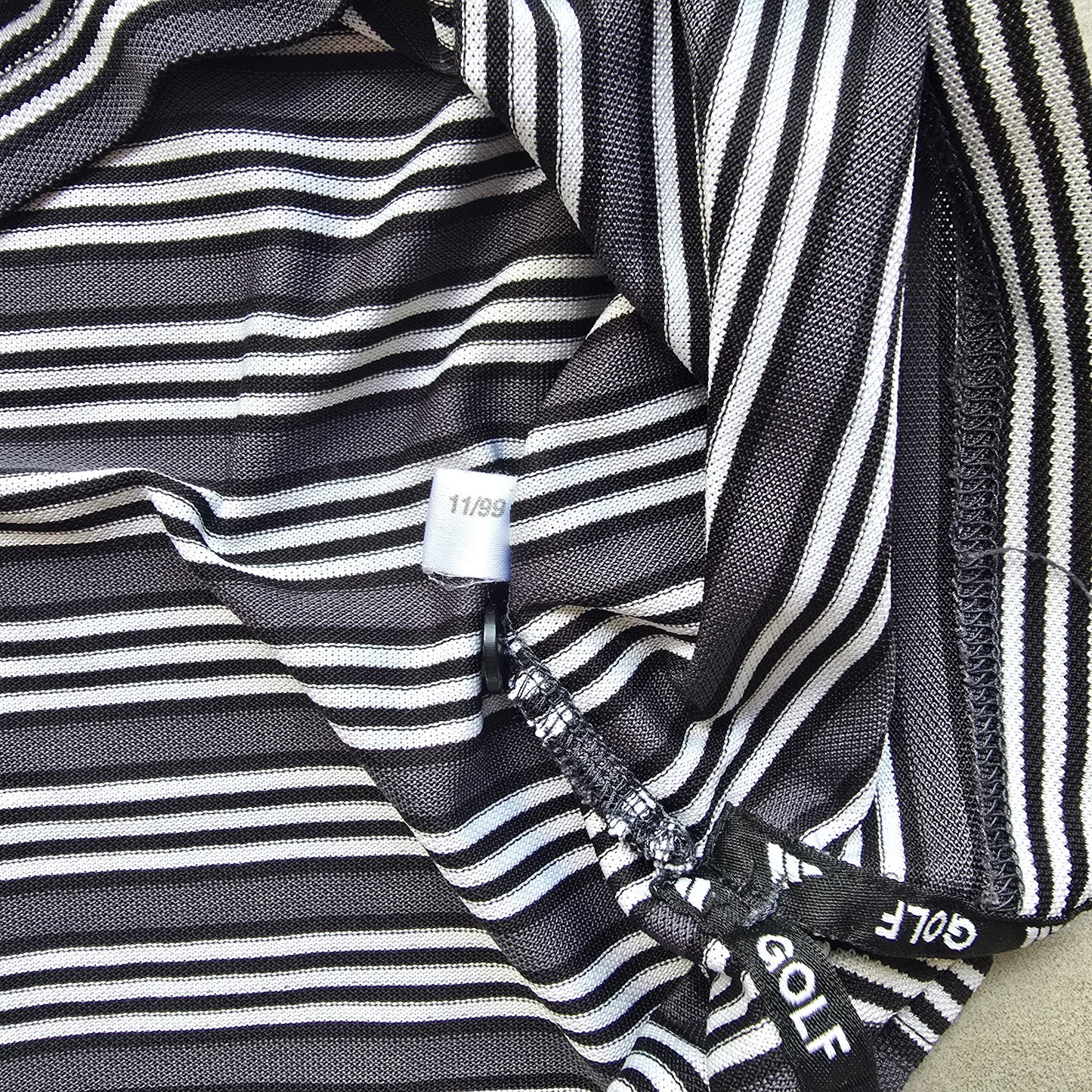 Vintage 90's Adidas Golf Striped Polo Shirt - L