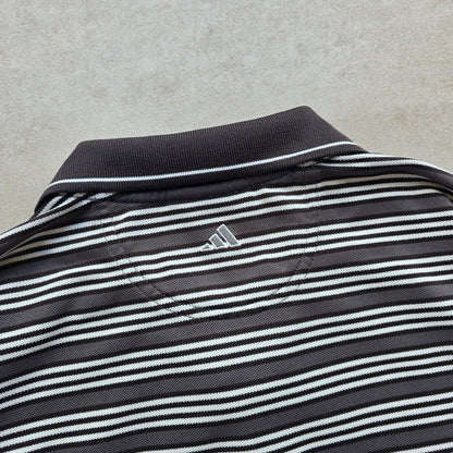 Vintage 90's Adidas Golf Striped Polo Shirt - L