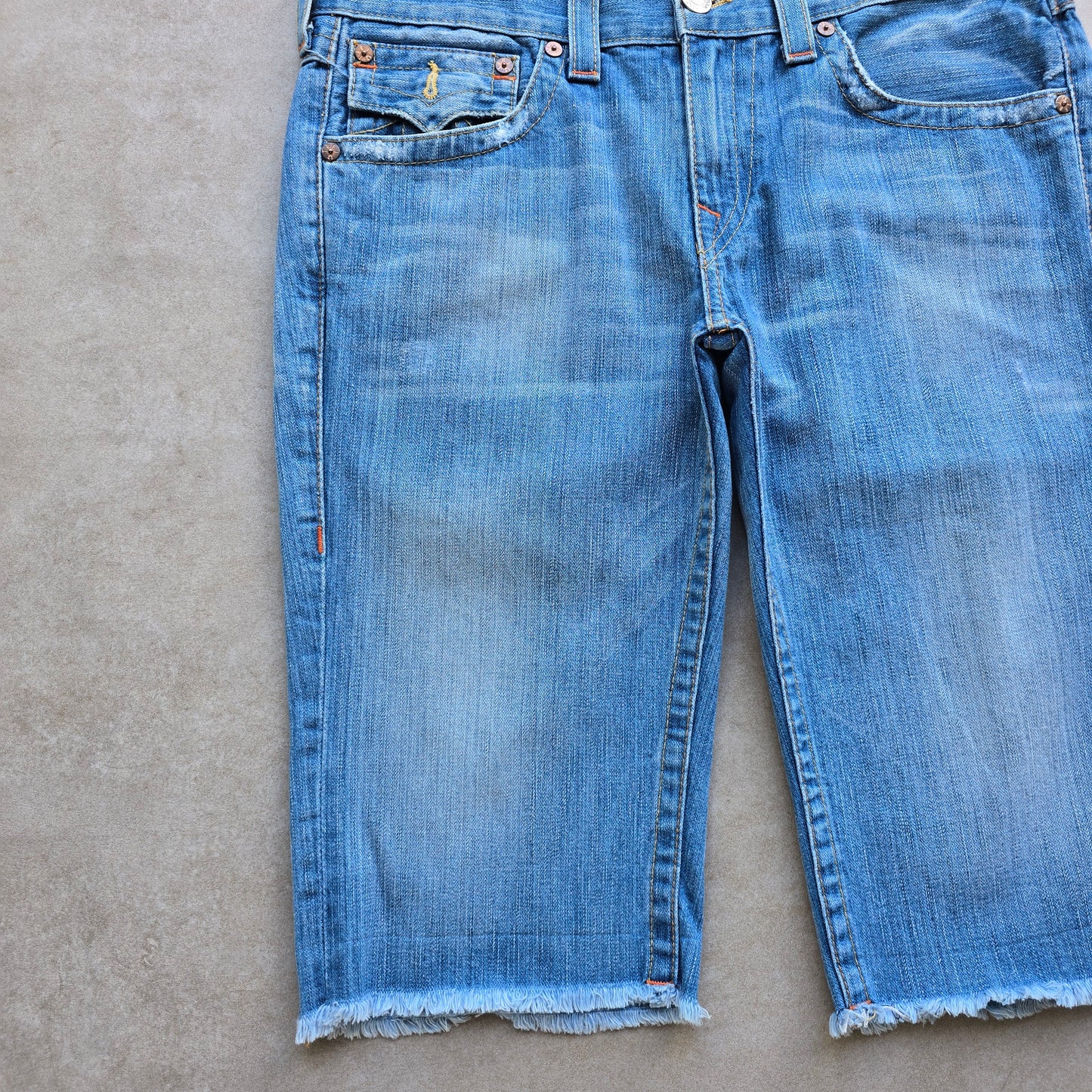 Vintage 2000's True Religion Ricky Cut Off Denim Shorts - 34