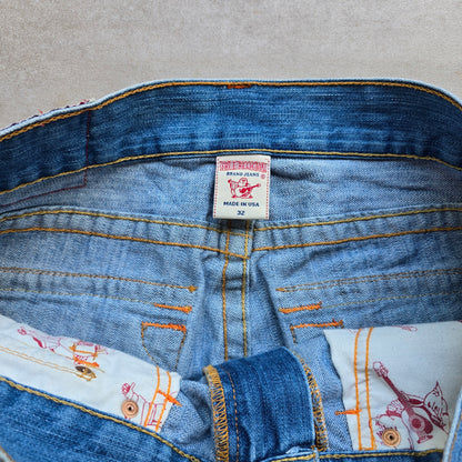 Vintage 2000's True Religion Ricky Cut Off Denim Shorts - 34