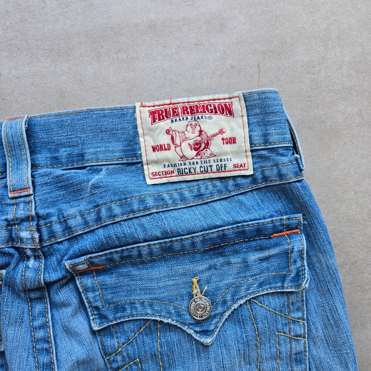 Vintage 2000's True Religion Ricky Cut Off Denim Shorts - 34