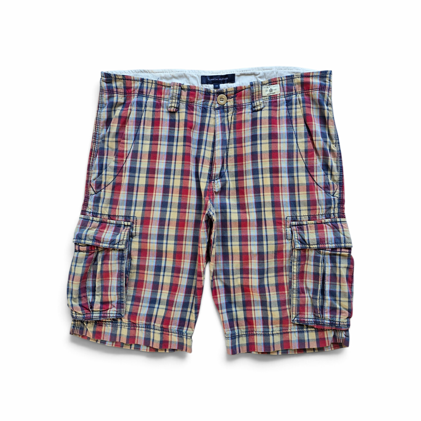 Tommy Hilfiger Plaid Cargo Shorts - 33