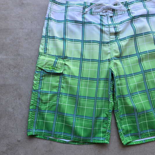 Vintage 2000's Quiksilver Plaid Board Shorts - 36