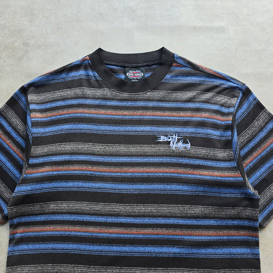 Vintage 90's Butt Naked Surfwear Striped Tee - M
