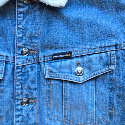 Vintage 2000's Rip Curl Fleece Lined Denim Jacket - WMNS L