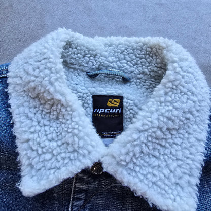 Vintage 2000's Rip Curl Fleece Lined Denim Jacket - WMNS L