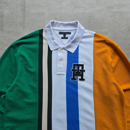 Tommy Hilfiger Striped Long Sleeve Rugby Polo Shirt - L