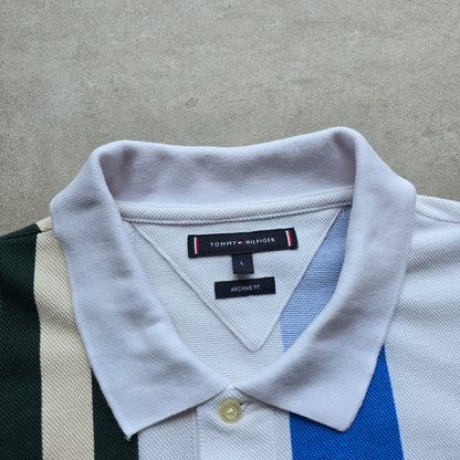 Tommy Hilfiger Striped Long Sleeve Rugby Polo Shirt - L