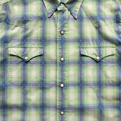 Ralph Lauren Pearl Snap Plaid Western Button Up Shirt - L