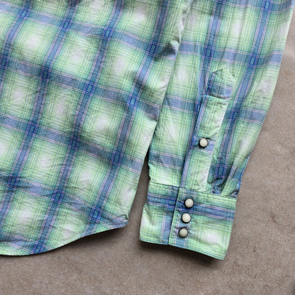 Ralph Lauren Pearl Snap Plaid Western Button Up Shirt - L