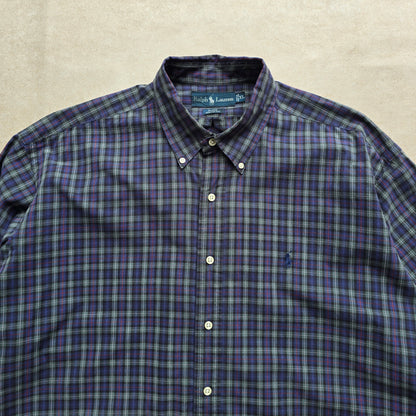 Vintage Ralph Lauren Plaid Long Sleeve Button Up Shirt - XL