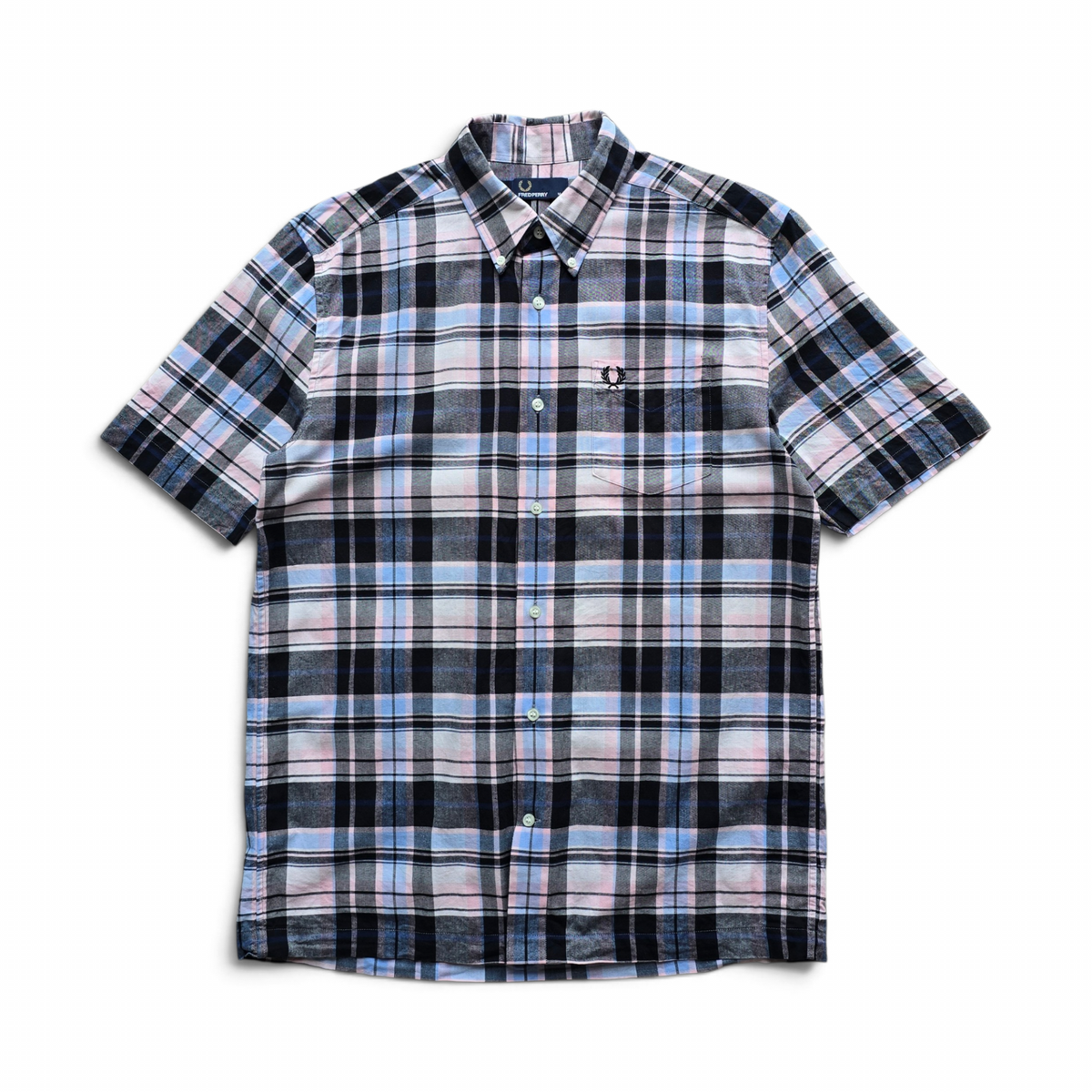 Fred Perry Short Sleeve Button Up Shirt - M