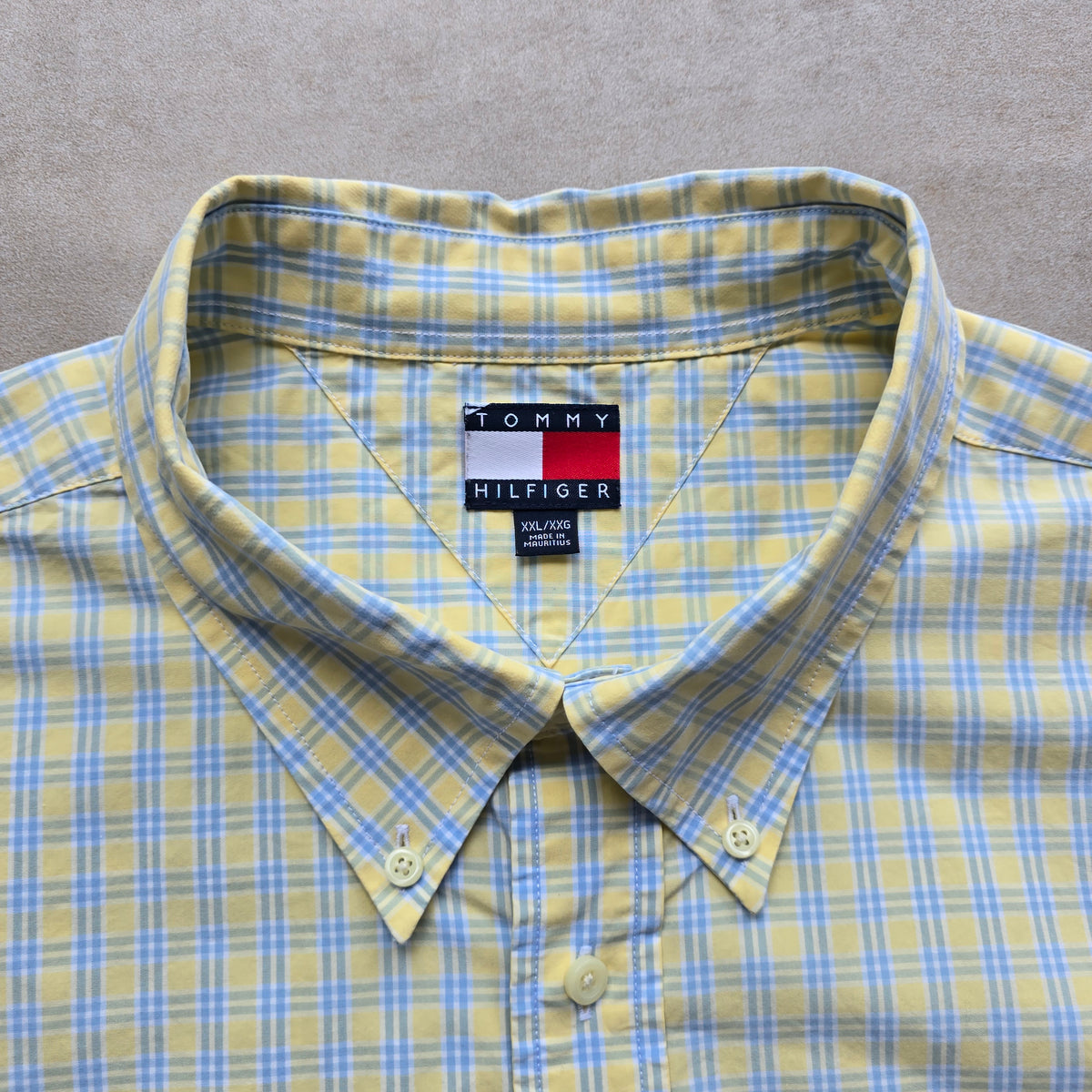 Vintage Tommy Hilfiger Check Short Sleeve Button Up Shirt - XXL
