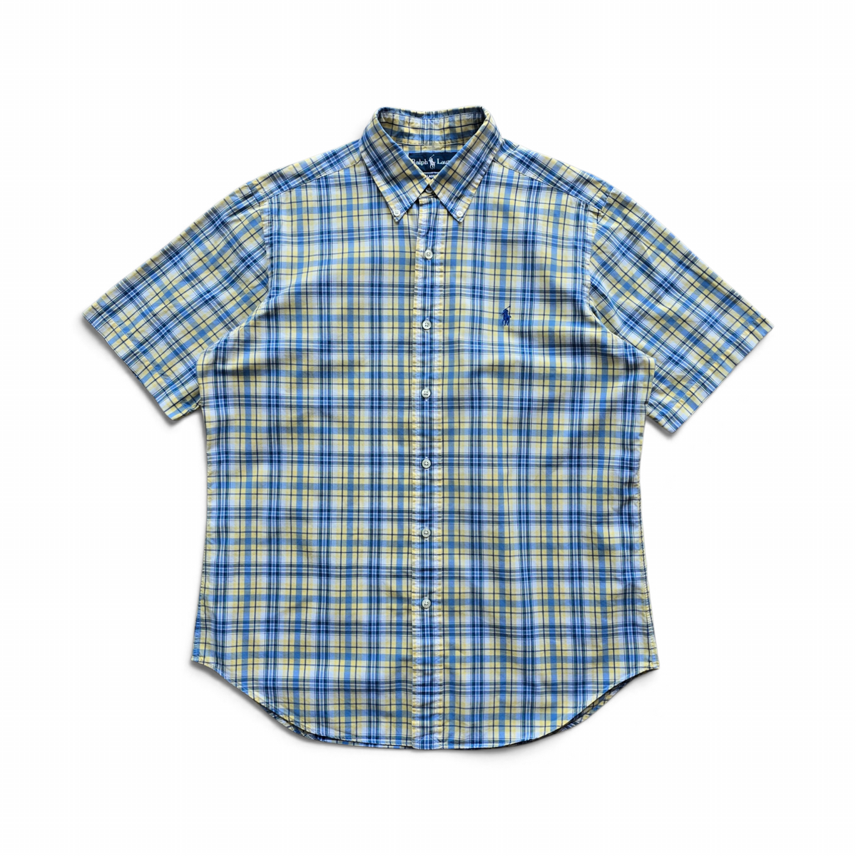 Vintage Ralph Lauren Plaid Short Sleeve Button Up Shirt - M