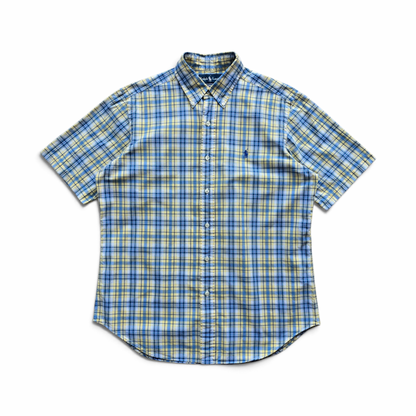 Vintage Ralph Lauren Plaid Short Sleeve Button Up Shirt - M