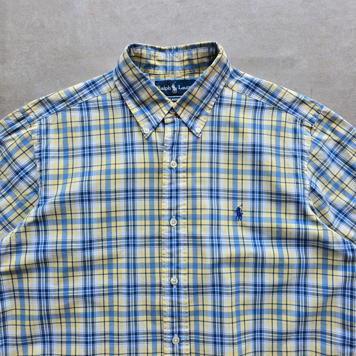 Vintage Ralph Lauren Plaid Short Sleeve Button Up Shirt - M