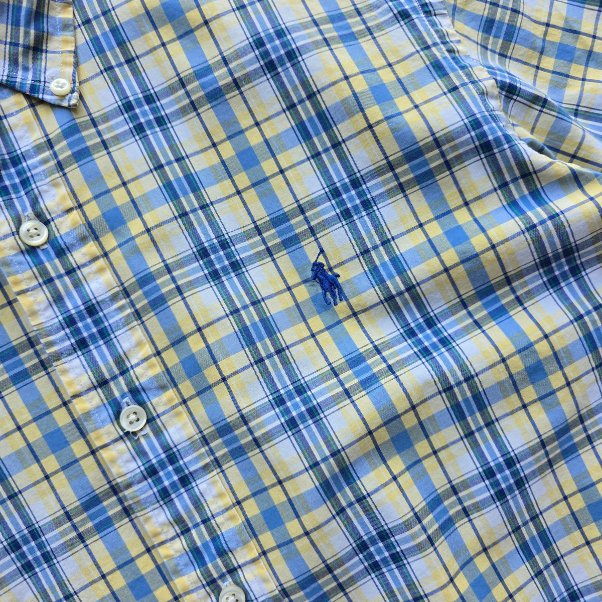 Vintage Ralph Lauren Plaid Short Sleeve Button Up Shirt - M