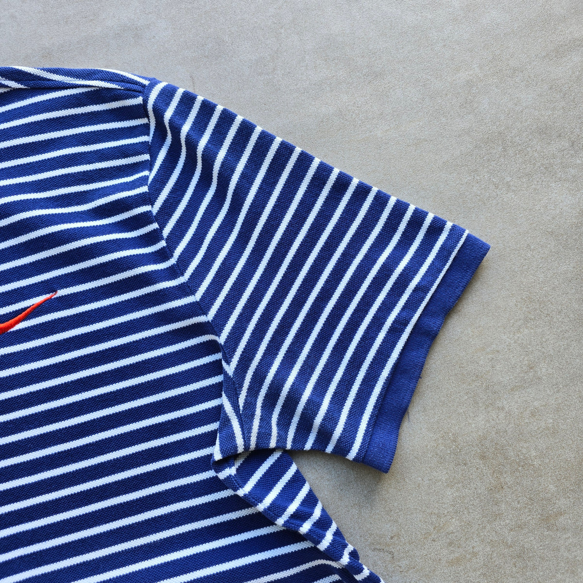 Vintage 2000's Nike Mini Swoosh Striped Polo Shirt - L
