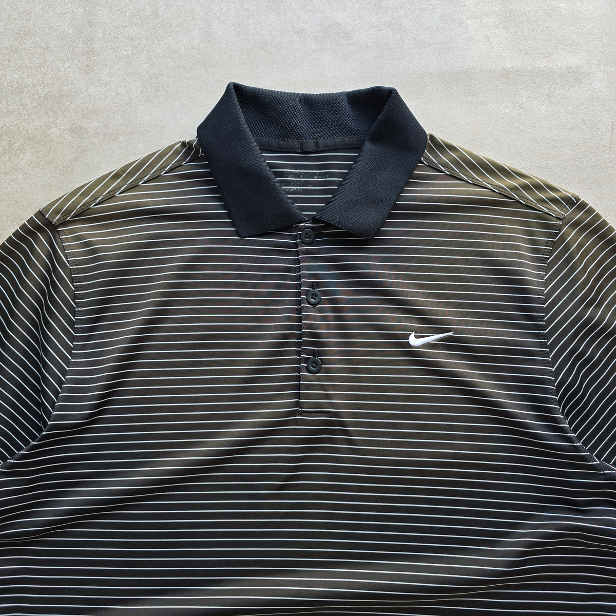 Nike Golf Mini Swoosh Striped Polo Shirt - M