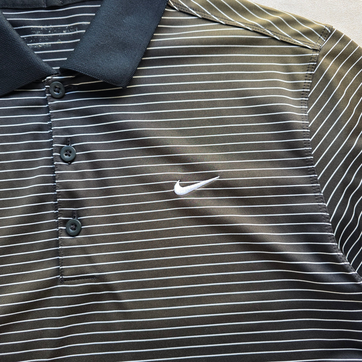 Nike Golf Mini Swoosh Striped Polo Shirt - M