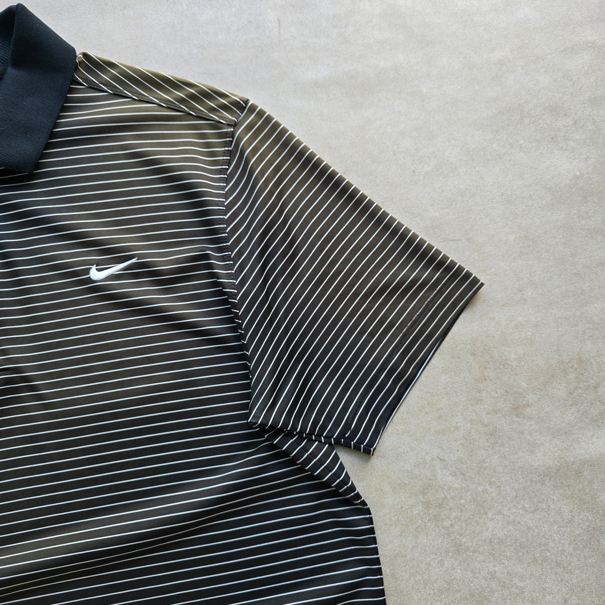 Nike Golf Mini Swoosh Striped Polo Shirt - M