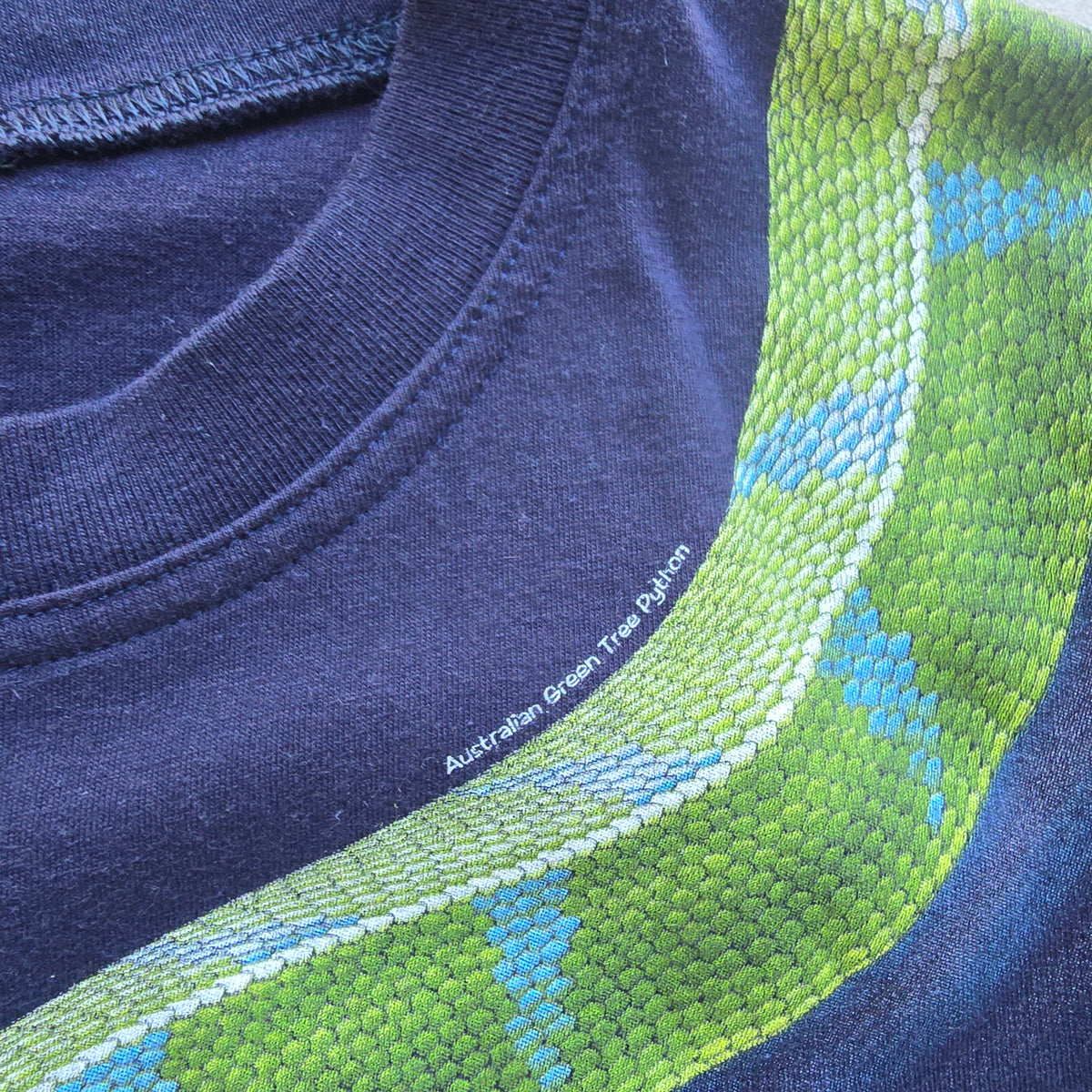Vintage 2000's Australia Green Tree Python Wild Planet Tee - S/M