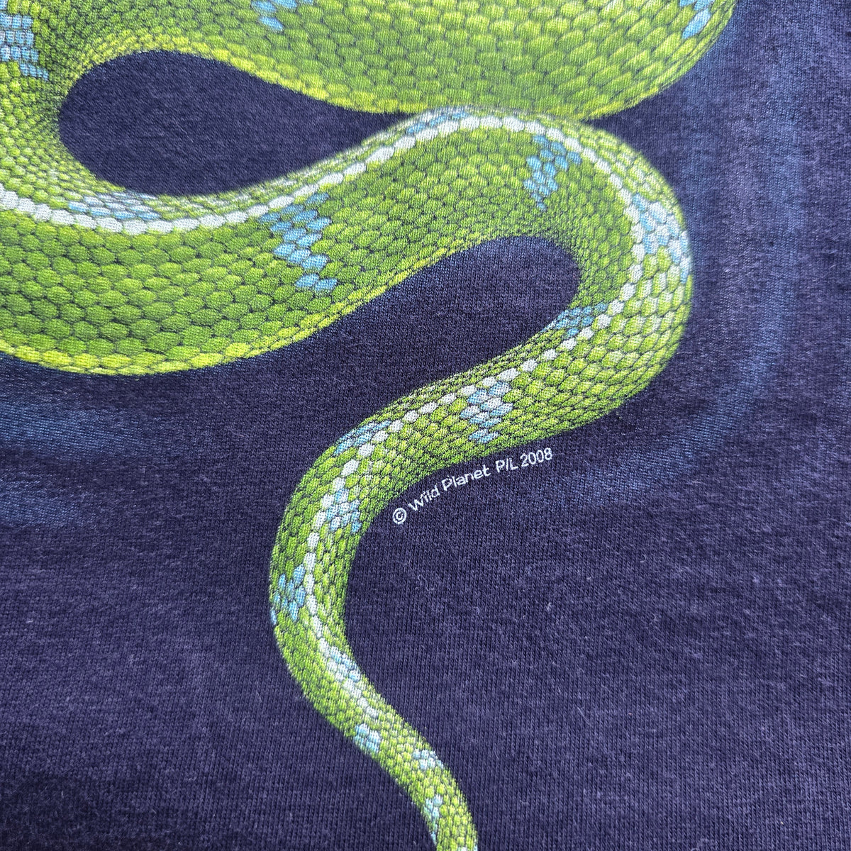 Vintage 2000's Australia Green Tree Python Wild Planet Tee - S/M