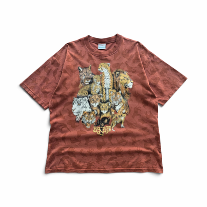 Vintage 90's Big Cats Don't Let Them Die AOP Tee - XL